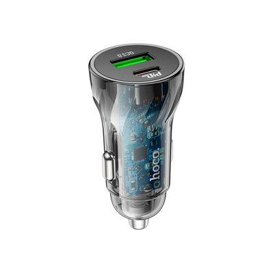 Зарядное устройство HOCO Z47A USB-A/Type-C Transparent black (6931474782274)