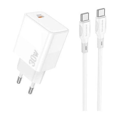 Зарядний пристрій BOROFONE BA77A charger set (Type-C to Type-C) White (BA77AССW)