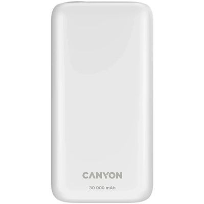 Батарея універсальна Canyon PB-301 30000mAh PD/20W, QC/3.0 (CNE-CPB301W)