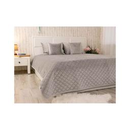 Покрывало Руно двустороннее декоративное Velour Grey ромб 180х220 см (340.55_Grey ромб)