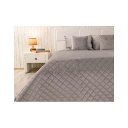 Покрывало Руно двустороннее декоративное Velour Grey ромб 220х240 см (330.55_Grey ромб)