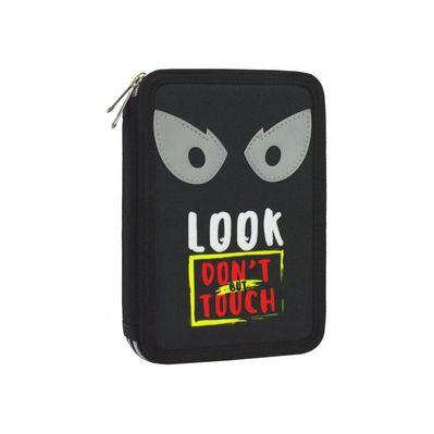 Пенал Cool For School 2 отделения с отворотами Черный (CF87269)