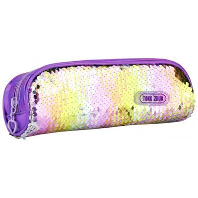 Пенал Cool For School 2 відділення з паєтками Фіолетовий (CF6490-purple)