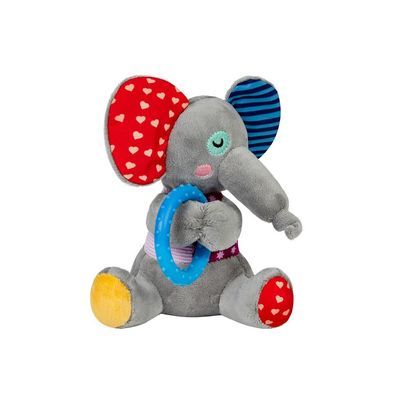 Іграшка для собак GiGwi Plush Слоненя з кільцем та пищалкою 16 см (2256)