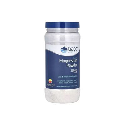 Мінерали Trace Minerals Магній, смак малина-лимон, 350 мг, Stress-X, Magnesium Powder, 240 гр (TMR-00352)