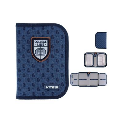 Пенал Kite College Line K24-622-2, 1 відділення, 2 відвороти (K24-622-2)