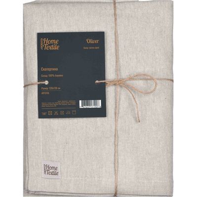 Скатертина Ardesto Oliver, 100% бавовна, сірий світлий 136х180 см (ART08OL)