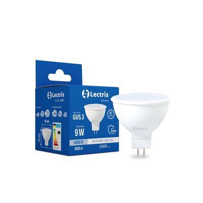 Лампочка Lectris MR16 9W 4000K 220V GU5.3 (1-LC-1502)