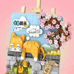 Конструктор LOZ mini Объемная картина Лежачая кошка (1386)