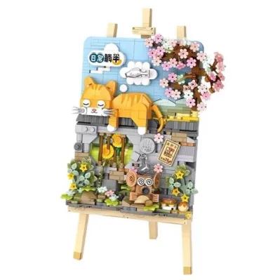 Конструктор LOZ mini Объемная картина Лежачая кошка (1386)