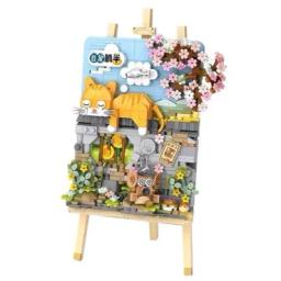 Конструктор LOZ mini Объемная картина Лежачая кошка (1386)