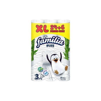 Туалетний папір Familia 3 шари 24+6 рулонів (8690536023479)
