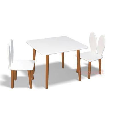 Детский стол Ingvart квадратний та 2 стільці "Зайчик" (pc-SQ-0000)