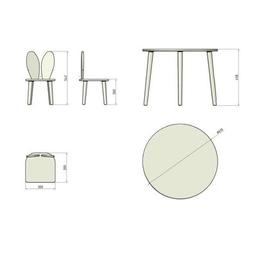 Детский стол Ingvart круглий столик та 2 стільці "Зайчик" (pc-R-0000)