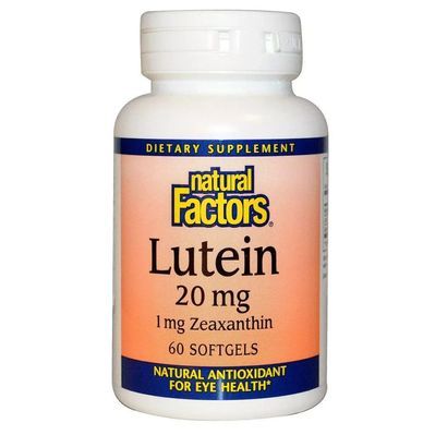 Антиоксидант Natural Factors Лютеїн 20 мг, Lutein, 60 желатинових капсул (NFS-01032)