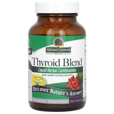 Вітамінно-мінеральний комплекс Nature's Answer Суміш для щитовидної залози, Thyroid Blend, 90 вегетаріанських (NTA-26592)
