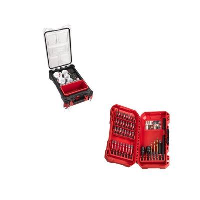 Набір свердл і біт Milwaukee SHOCKWAVE 40 шт, + коронок 10 шт в кейсі PACKOUT (4932492534)