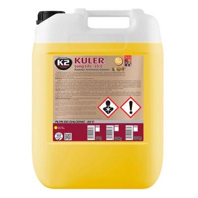 Антифриз K2 Kuler Long Life -35 °C G13 жовта 20 кг (W406Y)