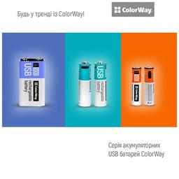 Аккумулятор Крона USB-С 390 mAh 9V (Li-Polymer) ColorWay (CW-UB9V-06)