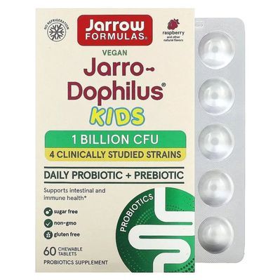 Пробіотики Jarrow Formulas Пробіотики для дітей, 1 млрд КУО, смак малини, Jarro-Dophilus Kid (JRW-03069)