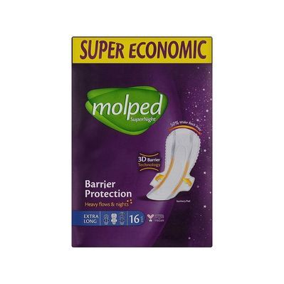 Гігієнічні прокладки Molped SuperNight Extra Long 32 см 16 шт. (8690536829170)