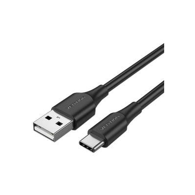 Дата кабель USB 2.0 AM to Type-C 1.0m 3.0A (18W) PVC black Vention (CTHBG)