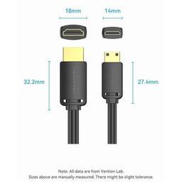 Кабель мультимедийный HDMI to Micro HDMI 3.0m V2.0 4K 60Hz 18Gbps HDR Dolby Vention (AGHBI)