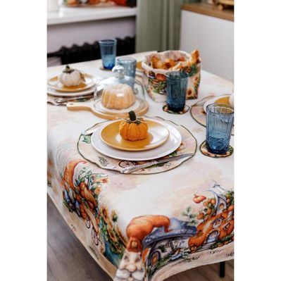 Скатертина Прованс гобеленова Гарбузові гноми 135х180 (036204)