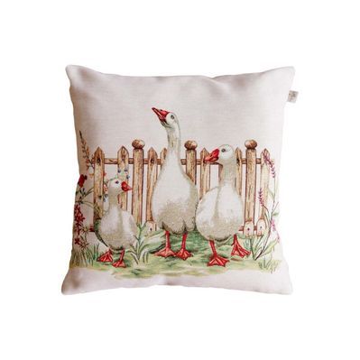 Подушка Прованс гобеленова декоративна Троє гусей 45х45 см (034201)
