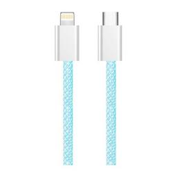 Дата кабель USB-C to Lightning 1.0m 27W blue ColorWay (CW-CBPDCL061-BL)