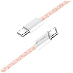 Дата кабель USB-C to USB-C 1.0m 60W 3.0А pink ColorWay (CW-CBPDCC061-P)