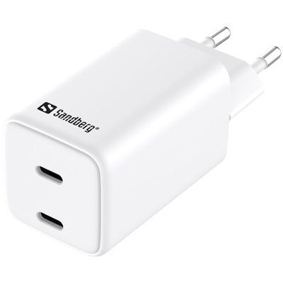 Зарядний пристрій Sandberg 2xUSB 65W (2xUSB-C) Gan III (441-56)