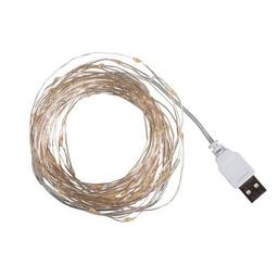 Гирлянда YES! Fun Нить на медной проволоке 100 LED Тепло-белая 10 м Статическая USB (975035)