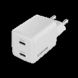 Зарядний пристрій Canyon CU35CC GaN 35W 2xPD EU White (CNS-CUW35CC)