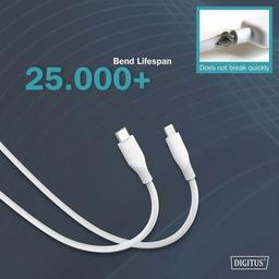 Дата кабель USB-C to Lightning 1.0m USB 2.0 60W silicone white Digitus (AK-600110-010-W)