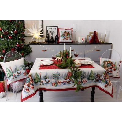 Скатертина Прованс гобеленова Різдвяне багаття 135х350 см (037408)