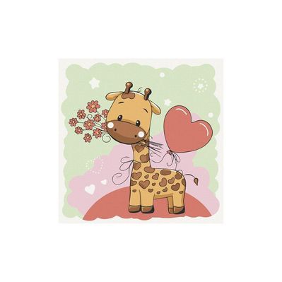 Картина по номерам ArtCraft Жирафик із квітами 30х30 см (15531-AC)