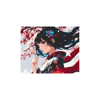 Картина по номерам ArtCraft Дівчина з сакурою 40х50 см (16107-AC)