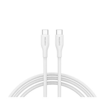 Дата кабель USB-C to USB-C 1.0m CC60SC10 60W Silicon White Canyon (CNS-CC60SC10W)