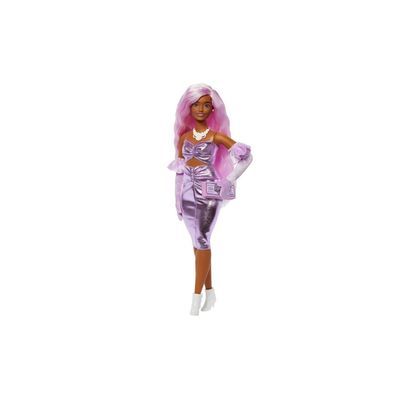 Лялька Barbie Deluxe style Barbiecore Модниця у сукні металік (HYV25)