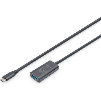 Дата кабель USB-С Male to USB-A Female 10.0m USB3.2 Gen1 Active 5G Digitus (DA-73111)