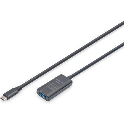 Дата кабель USB-С Male to USB-A Female 5.0m USB3.2 Gen1 Active 5G Digitus (DA-73110)