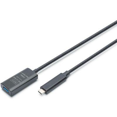 Дата кабель USB-С Male to USB-A Female 10.0m USB3.2 Gen2 Active 10G Digitus (DA-73113)