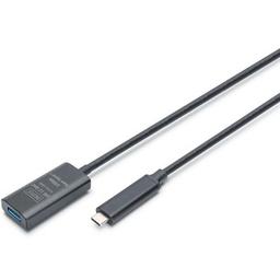 Дата кабель USB-С Male to USB-A Female 10.0m USB3.2 Gen2 Active 10G Digitus (DA-73113)