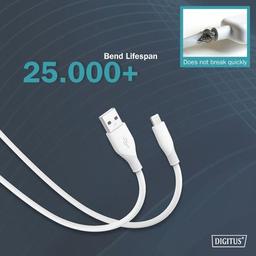Дата кабель USB 2.0 AM to Lightning 2.0m 12W white Digitus (AK-600108-020-W)