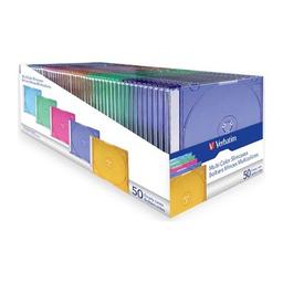 Бокс для диска CD/DVD Slimcase Assorted colours 50шт Verbatim (49973)