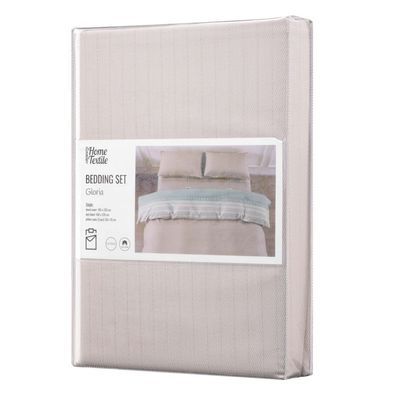 Постільна білизна Ardesto Gloria сатин смужки, коричневий євро 200х220 (ART2022RB)