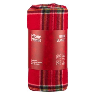 Плед Ardesto Christmas Fleece 130x160см, 100% поліестер, клітинка, червоний (ART0717PB)