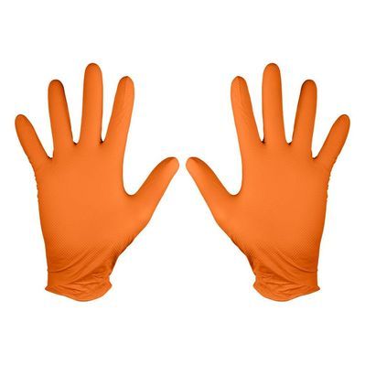 Захисні рукавиці Neo Tools робочі/медичні, перфоровані нітрилові, р.L, 50шт., помаранчевий (97-690-L)