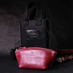 Косметичка Grande Pelle Кожаная Бордовая (16792)